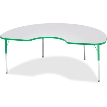 Jonti-Craft Berries Kidney Activity Table, 48 in. x 72 in., A-height, Freckled Gray/Green/Gray 6423JCA119