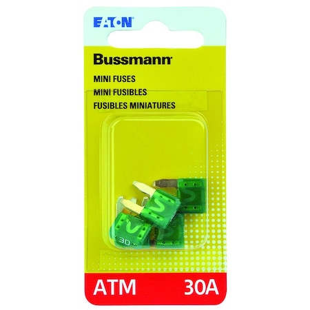 Eaton Bussmann Bussmann 30 amps ATM Green Blade Fuse 5PK BP/ATM-30-RP