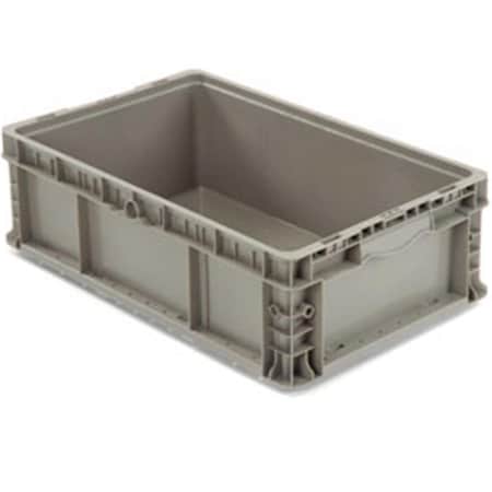 24 x 15 x 9.5 in. Straight Wall Container Solid Stackable, Gray