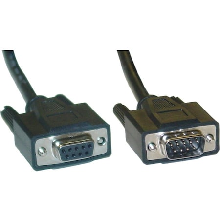 Cable Wholesale CableWholesale 10D1-03203BK Serial Extension Cable Black DB9 Male to DB9 Female RS-232 UL rated 9 Conductor 1:1 3 foot 10D1-03203BK