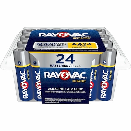 Rayovac UltraPro AA Alkaline Battery, 1.5V DC, PK24 ALAA24PP