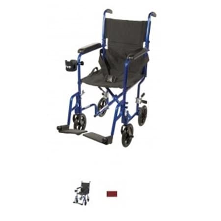 Refuah 19 Inch Aluminum Transport Chair  Red RE1541437