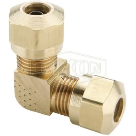 Dixon 90Deg Air Brake Union Elbow, 11/16-20 x 1/2 in Nominal, Straight Thread End Style, Brass, Domestic 65NAB8