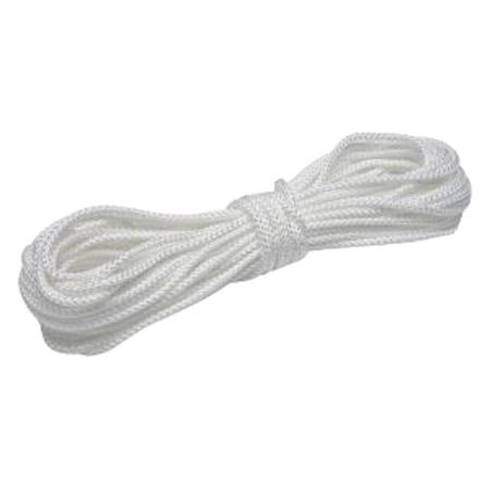 Baron Rope, 3/16 in Dia, 100 ft L, 83 lb Working Load, Nylon/Poly, White 36361