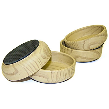 Richelieu 2.37 in. TruGuard Inside Diameter Wood Grain Furniture Cups, Pack of 4, 4PK 235736