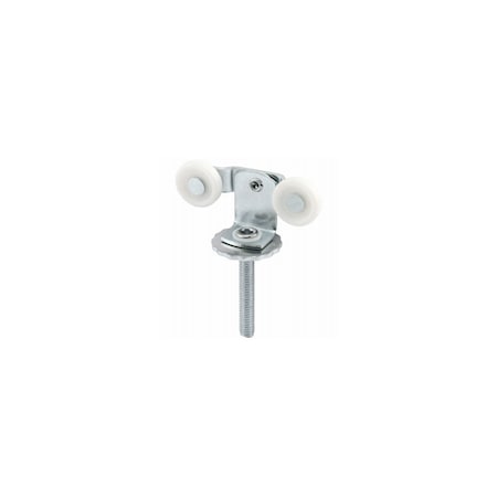 Prime-Line Roller Assembly, 1 in Dia Roller, 1/4 in W Roller, Nylon/Steel, Silver, 2-Roller, 60 lb N 6529