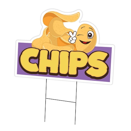 Signmission Chips 2 Die Cut Yard Sign & Stake outdoor plastic coroplast window, C-DC-1824-Chips 219 C-DC-1824-Chips 219