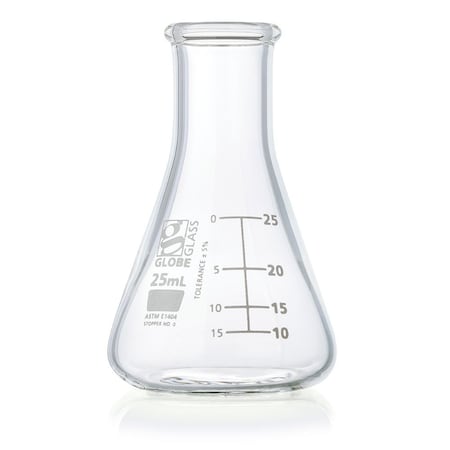 Globe Scientific Erlenmeyer Flask, Colorless, 65 mm H, PK12 8400025
