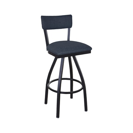 Bfm Seating Bristol Swivel Barstool - Grade 4 Upholstered Seat & Back - Steel Frame - Sand Black Finish 4301SSTT011-SB
