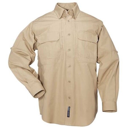 5.11 Military Shirt, 35% Ripstop, 65% Poly Cotton, 4 Pocket(s), Coyote, XL 72175ABR-120-XL