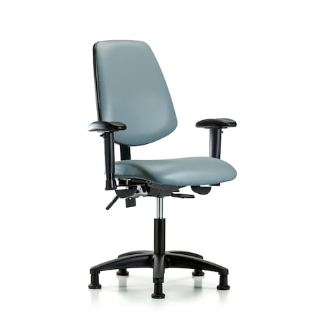 Blue Ridge Ergonomics Vinyl Chair, Vinyl, Adjustable Arms BR-VDHCH-MB-RG-T1-A1-RG-8822