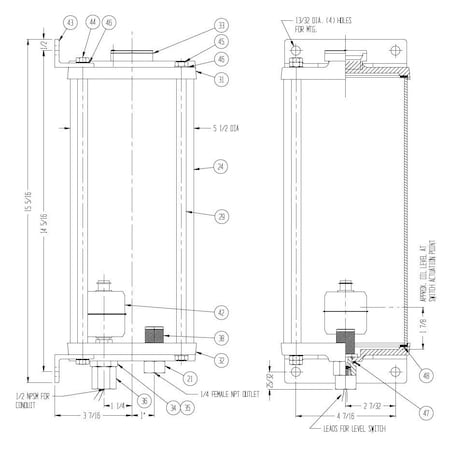 Oil-Rite Dispenser, 1 Gal Acrylic, With O-Bolts & Filter, Normally Closed Low Level Switch B2094-3-S02