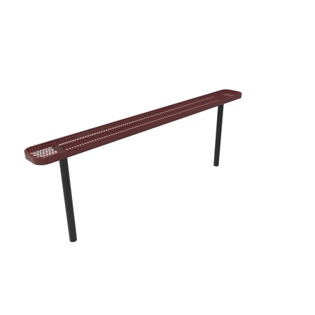 Mytcoat 8ft Outdoor Bench without Back, Inground, Red, Expanded Metal, Industry Standard Coating 804256