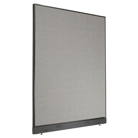 Global Industrial Interion Office Partition Panel with Pass-Thru Cable, 60-1/4"W x 100"H, Gray 695790PGY