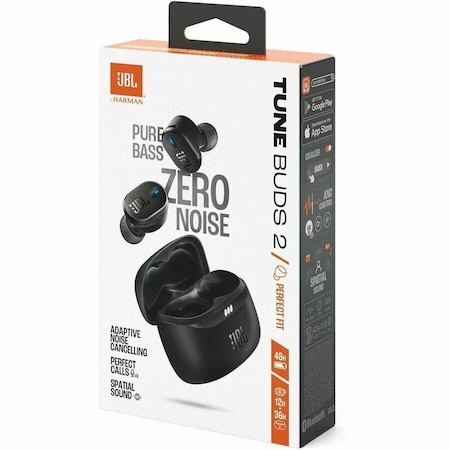 Jbl Tune Buds 2 True Wireless In Ear Noise Cancelling Bluetooth Headphones, Black JBLTBUDS2BLKAM