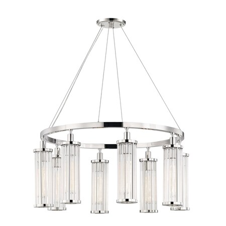 Hudson Valley Lighting Marley 8 Light Chandelier 31.25 In. Polished Nickel 9130-PN