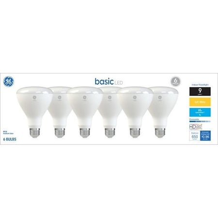 Ge LED Light Bulb, Spot and Flood, 65 W Equivalent, E26 Medium Screw-In Lamp Base, Yes, Frosted, 6PK 46975