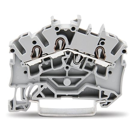 Wago Terminal Block, 2.07" L, 1.79" W, 800V, Gray 2002-6301