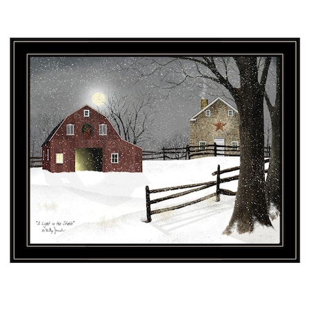 Homeroots Light in the Stable 7 Black Framed Print Wall Art 406304