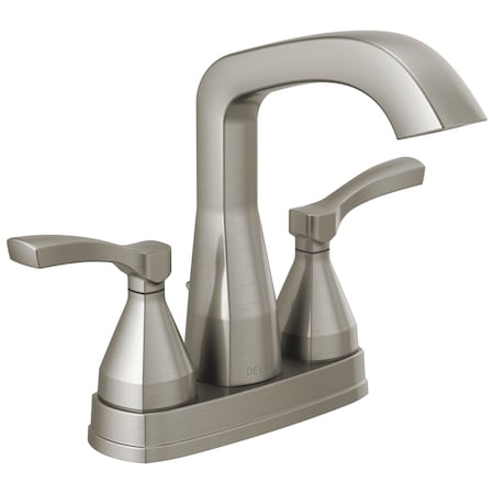 Delta Stryke Two Handle Centerset Bathroom Faucet, 5.94 in, Lumicoat Stainless 25776-SS-PR-MPU-DST