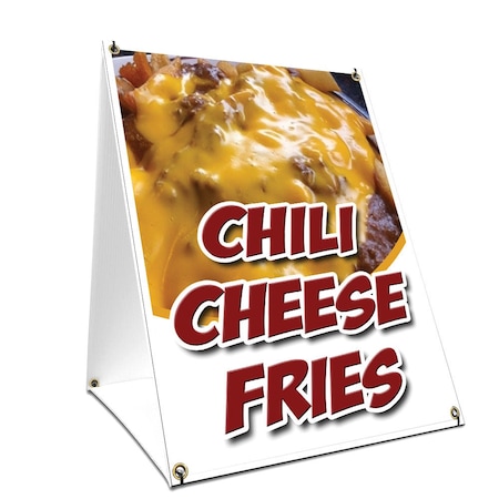 Signmission Chili Cheese Fries, 36 Inch x 24 Inch A-frame Yard Sign, Plastic Sign SBC-2436-Chili Cheese Fries