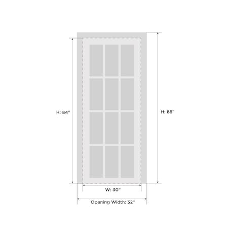 Sartodoors French Interior Door, 30" x 84", White QUADRO4055ID-WS-3084