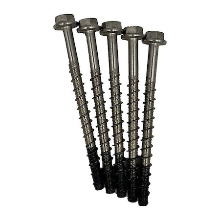 Mkt Fastening Screw Anchor, 1/2 in Dia., Hex, 8 in L, Stainless Steel Plain, 10 PK 4312800