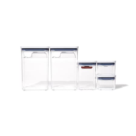 Good Grips POP Series Food Storage Container Set, Plastic, Clear/White 11236500