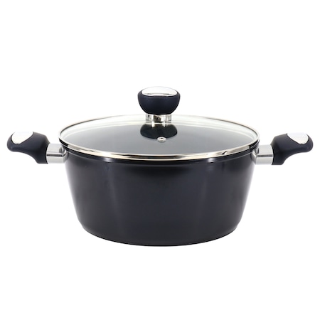Oster Hawke 4.2 Quart Ceramic Nonstick Aluminum Dutch Oven with Lid in Dark Blue 139143.02