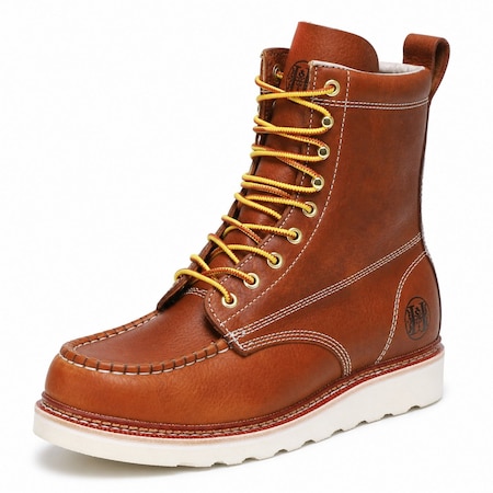 Handpoint Stylish Classic 8 in Soft Toe Mens Work Boots Leather Slip Resistant Durable Breathable, 7 HVB808EE-7