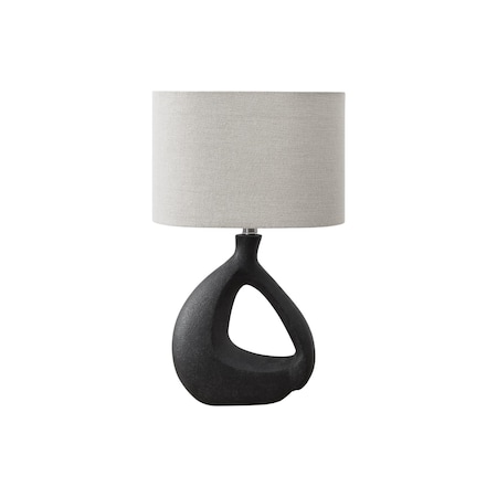 Monarch Specialties Lighting, 23"h, Table Lamp, Black Resin, Grey Shade, Contemporary, Modern I 9881