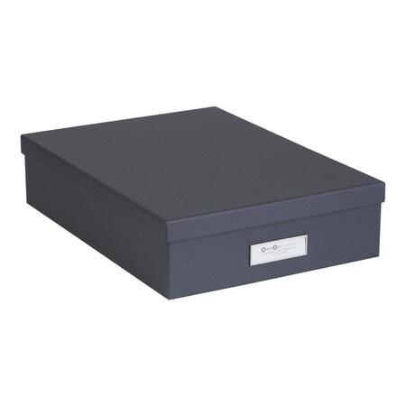 Bigso Oskar Fiberboard Label Frame Document Letter Box, 3.3 x 10.2 x 13.8 in, Dark Grey, 5PK 945145641