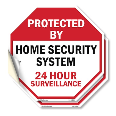 Signmission Protected By Home Security System 2, 6 inch X 6 inch, Vinyl Decal, 2PK OC-D-2PACK-6-3