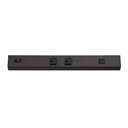 Westgate 18in ANGLED 2-RECEPTACLE 1 USB 20A POWER STRIP BRZ PSA-18-2R-1U-BR