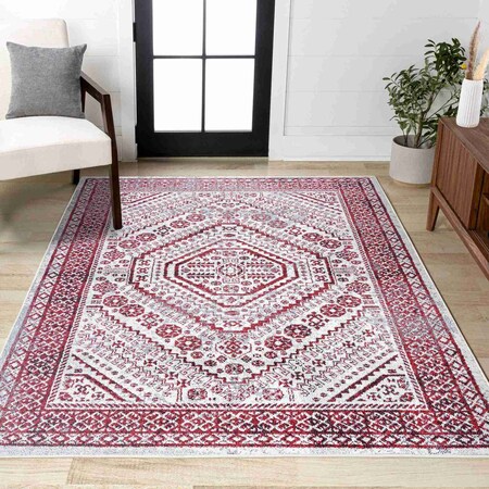 Jonathan Y Boho Cottage Medallion Red/Ivory 3 ft. x 5 ft. Area Rug MDP501A-3
