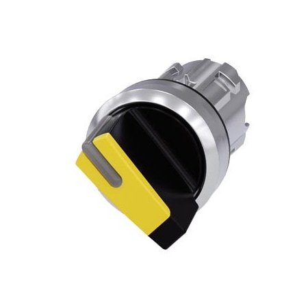Siemens Illuminable selector switch, 22 mm, round, shiny metal, yellow 3SU1052-2BF30-0AA0-ZY19