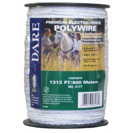 Dare Products 3177 400 mm. x 1312 ft. Heavy Duty Poly Wire White 192048