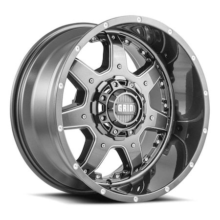 Hard Top 1221287G42 12 x 22 in. GD01-Series Wheel - Gloss Graphite with Milled Accents HA3572462