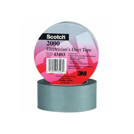 Scotch Electricians Duct Tapes 2000, Gray, 2 in x 50 yd x 6 mil 500-434030