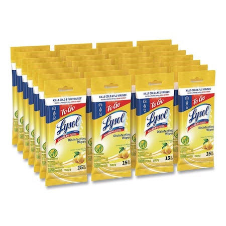 Lysol Disinfecting Wipes, 15 ct, Soft Pack, PK24 19200-99799