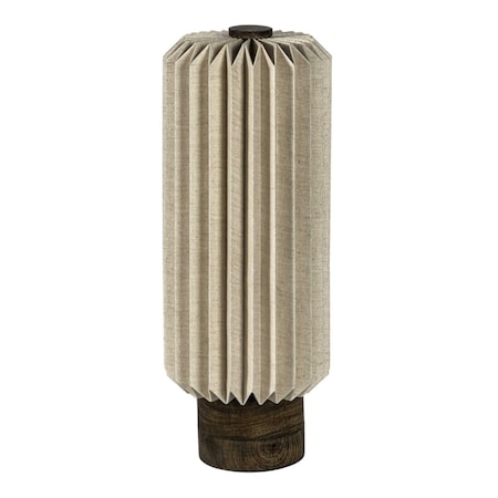 Jonathan Y Banks 15.75" Modern Minimalist Paper Pleated Column Accent LED Table Lamp, Natural JYL9105B