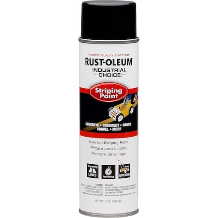 Rust-Oleum Industrial Choice Striping Paint, 18 oz, Black, Solvent -Based 1677838