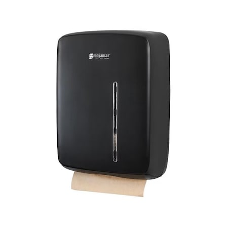 San Jamar TIMELESS FOLDED TOWEL, BLACK T1500BK