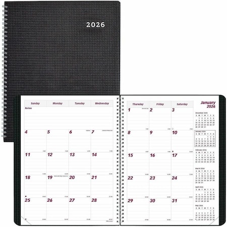 Rediform Brownline, DURAFLEX 14-MONTH PLANNER, 11 X 8.5, BLACK, 2021 CB1262VBLK