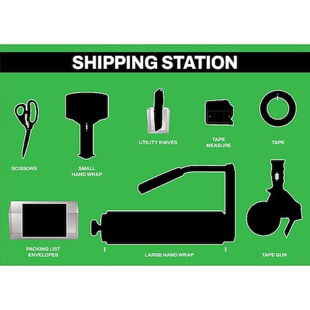 Visual Workplace Shipping Supplies Shadow Board 30-1910-3042-S41403