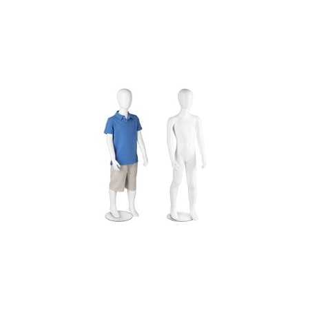Specialty Store Services Unisex 6-8 Yr Old Child Plastic Glossy White Mannequin, Full Body Or Headless 60652