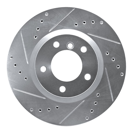 Dynamic Friction Co DFC Brake Rotor - Drilled and Slotted - Silver 631-31037D