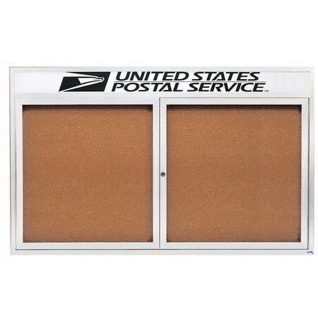 Aarco Enclosed Bulletin Board w/ Header White Powder Coated Al Frame, 36''Hx60''W DCC3660RHW