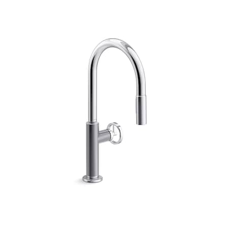 Kohler Billet Pull-down kitchen sink faucet with two-function sprayhead 28669-9-CP