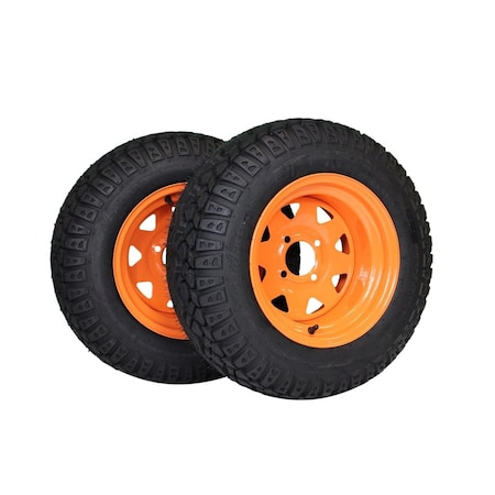 Antego 23 x 9.5-12 in Lawn Mower Tire & Wheel Assembly, Cats Eye Gold, 2 PK A127023005340042395012